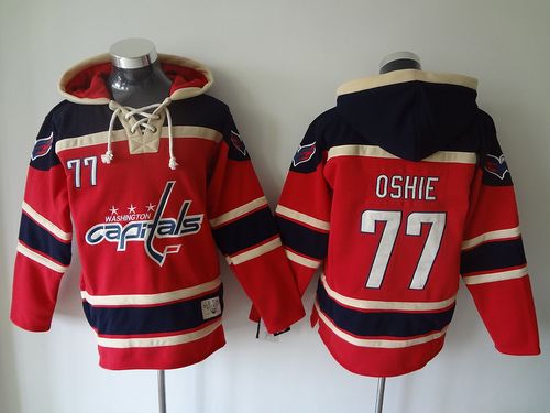Capitals #77 T.J Oshie Red Sawyer Hooded Sweatshirt Stitched NHL Jersey