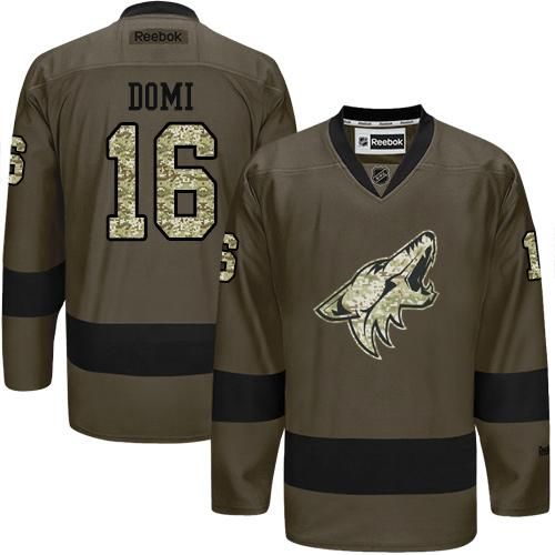 Coyotes #16 Max Domi Green Salute to Service Stitched NHL Jersey
