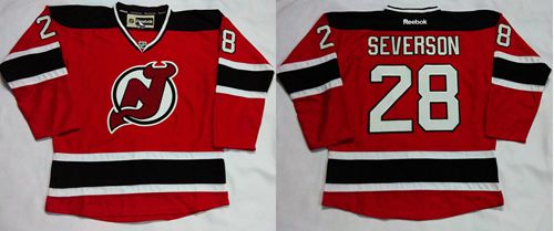 Devils #28 Damon Severson Red Home Stitched NHL Jersey
