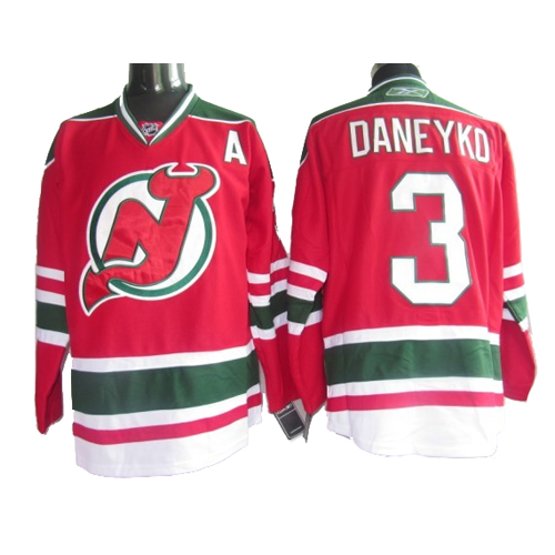 Devils #3 Ken Daneyko Red/Green CCM Team Classic Stitched NHL Jersey