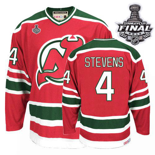 Devils #4 Scott Stevens 2012 Stanley Cup Finals Red CCM Team Classic Stitched NHL Jersey