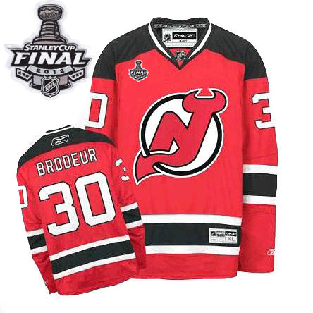 Devils #30 Martin Brodeur 2012 Stanley Cup Finals Red Stitched NHL Jersey
