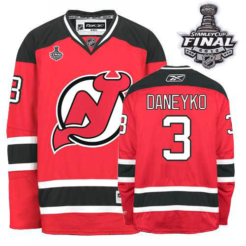 Devils #3 Ken Daneyko 2012 Stanley Cup Finals Red Stitched NHL Jersey