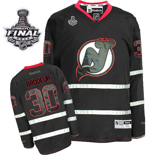 Devils #30 Martin Brodeur 2012 Stanley Cup Finals Black Ice Stitched NHL Jersey