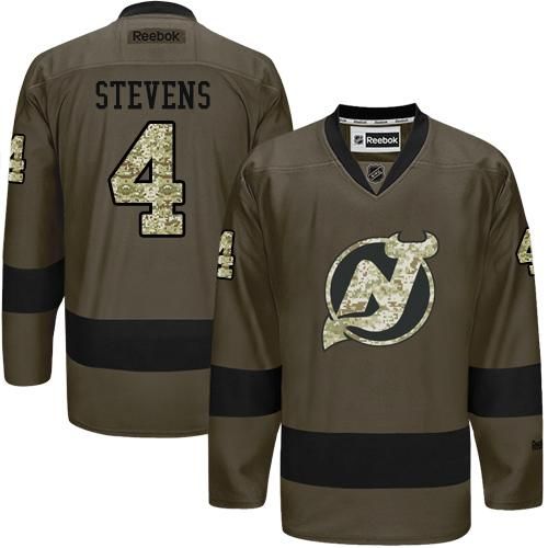Devils #4 Scott Stevens Green Salute to Service Stitched NHL Jersey