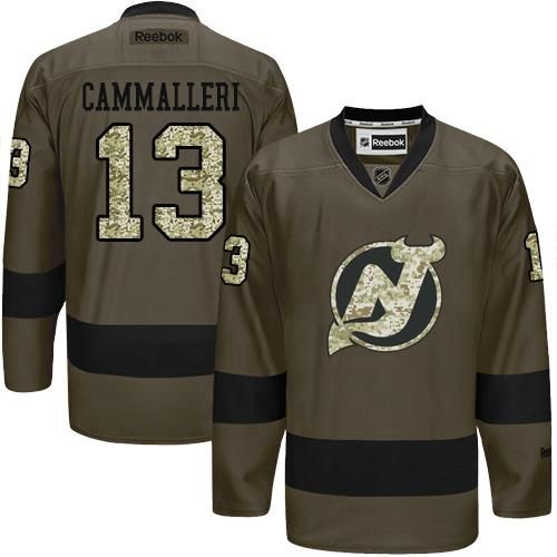 Devils #13 Mike Cammalleri Green Salute to Service Stitched NHL Jersey