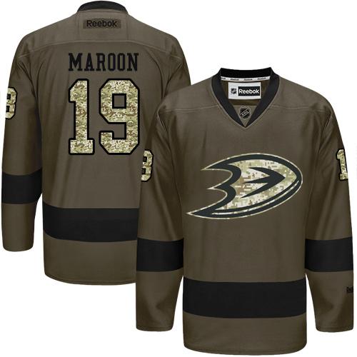 Ducks #19 Patrick Maroon Green Salute to Service Stitched NHL Jersey