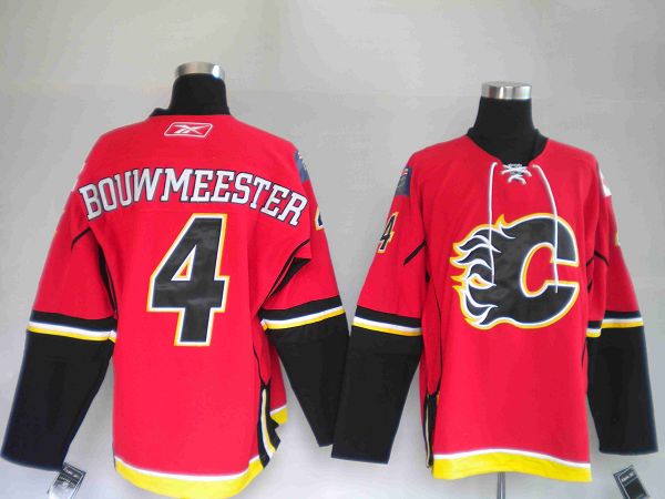 Flames #4 Jay Bouwmeester Stitched Red NHL Jersey