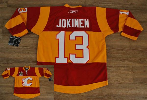 Flames #13 Olli Jokinen Stitched Red/Orange 2011 Winter Classic NHL Jersey