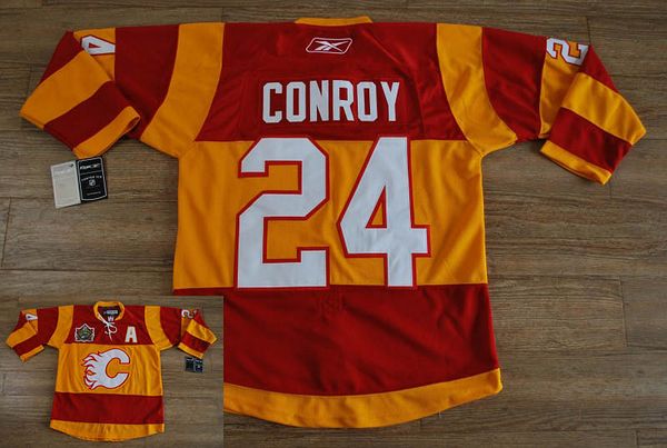 Flames #24 Craig Conroy Stitched Red/Orange 2011 Winter Classic NHL Jersey