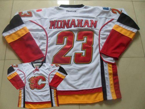 Flames #23 Sean Monahan White Stitched NHL Jersey