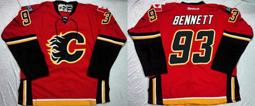 Flames #93 Sam Bennett Red Home Stitched NHL Jersey
