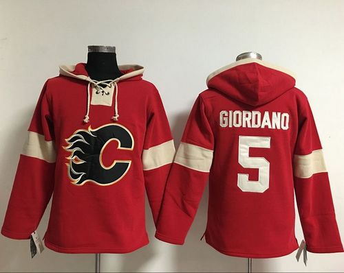 Flames #5 Mark Giordano Red Pullover NHL Hoodie
