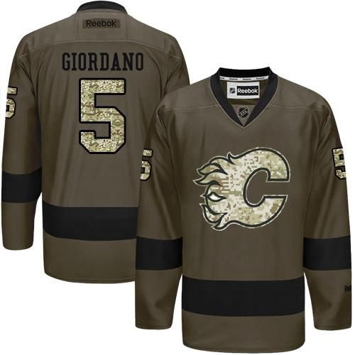 Flames #5 Mark Giordano Green Salute to Service Stitched NHL Jersey