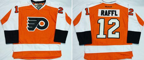 Flyers #12 Michael Raffl Orange Home Stitched NHL Jersey