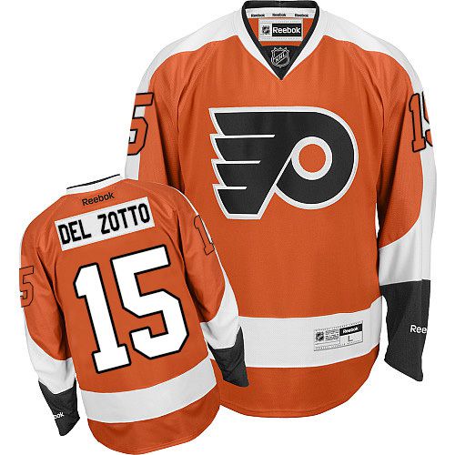 Flyers #15 Michael Del Zotto Orange Home Stitched NHL Jersey