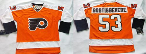 Flyers #53 Shayne Gostisbehere Orange Stitched NHL Jersey
