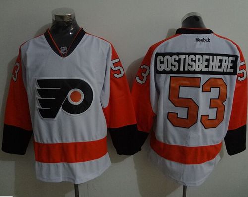 Flyers #53 Shayne Gostisbehere White Stitched NHL Jersey