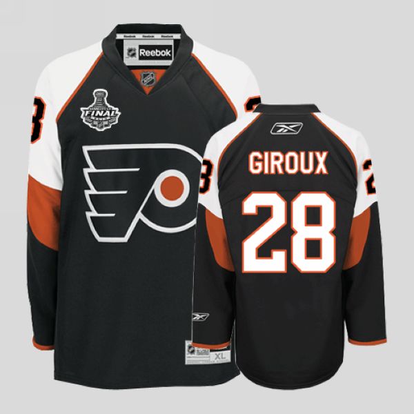 Flyers #28 Claude Giroux Stitched Black NHL Jersey with Stanley Cup Finals Patch