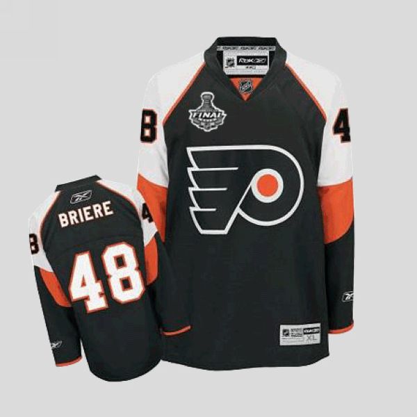 Flyers #48 Daniel Briere Stitched Black NHL Jersey with Stanley Cup Finals Patch