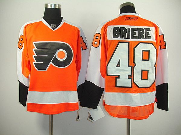 Flyers #48 Danny Briere Stitched Orange NHL Jersey