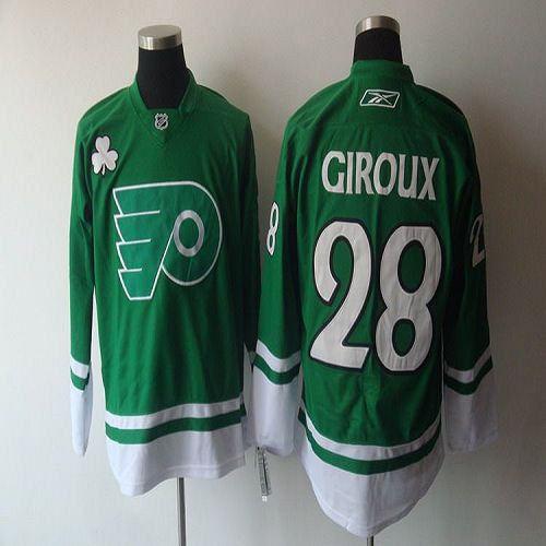 Flyers #28 Claude Giroux Green St. Patty's Day Stitched NHL Jersey