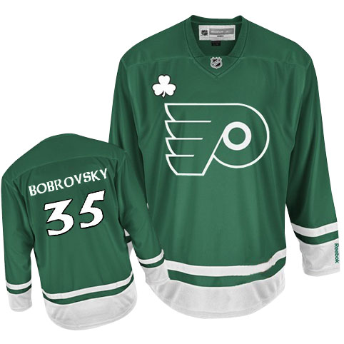 Flyers St Patty's Day #35 Sergei Bobrovsky Green Stitched NHL Jersey