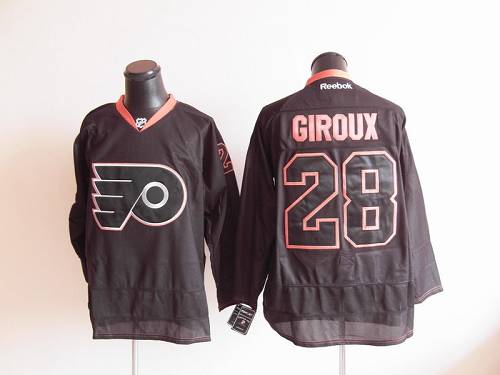 Flyers #28 Claude Giroux Black Ice Stitched NHL Jersey