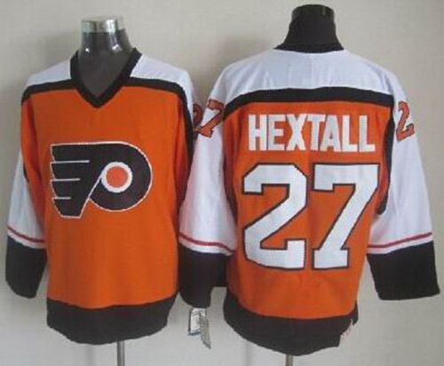 Flyers #27 Ron Hextall Orange CCM Throwback Stitched NHL Jersey