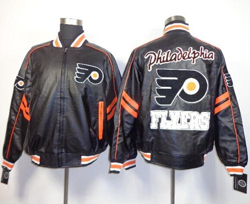 Philadelphia Flyers NHL Black Leather Jacket