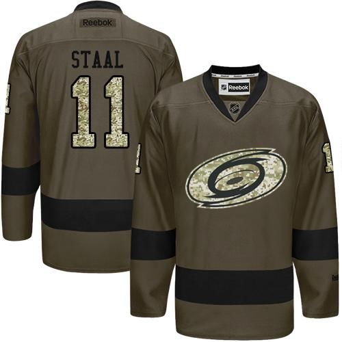 Hurricanes #11 Jordan Staal Green Salute to Service Stitched NHL Jersey