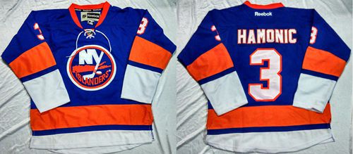 Islanders #3 Travis Hamonic Baby Blue Home Stitched NHL Jersey