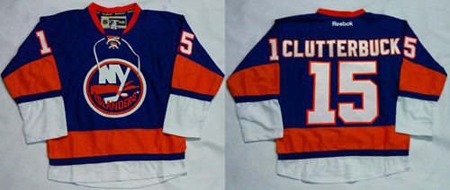 Islanders #15 Cal Clutterbuck Baby Blue Home Stitched NHL Jersey