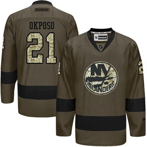 Islanders #21 Kyle Okposo Green Salute to Service Stitched NHL Jersey