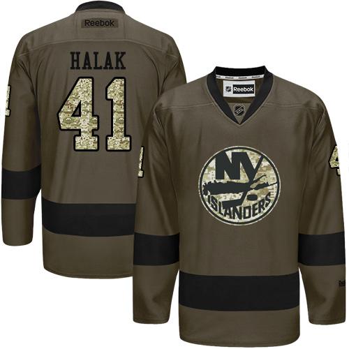 Islanders #41 Jaroslav Halak Green Salute to Service Stitched NHL Jersey