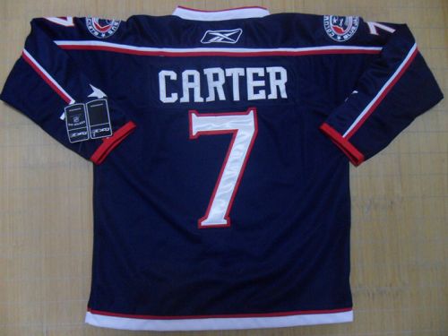 Blue Jackets #7 Jeff Carter Blue Home Stitched NHL Jersey