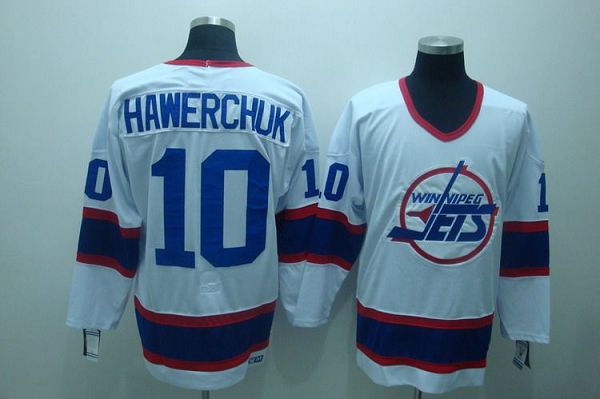 Jets #10 Dale Hawerchuk Stitched White CCM Throwback NHL Jersey