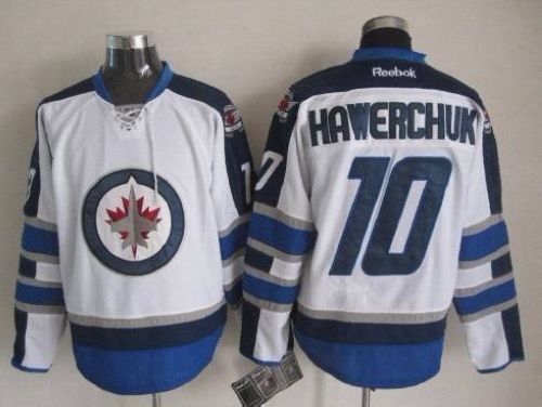 Jets #10 Dale Hawerchuk White Stitched NHL Jersey