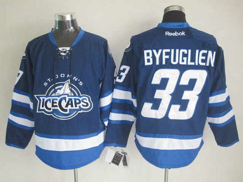 Jets #33 Dustin Byfuglien Dark Blue St. John's IceCaps Stitched NHL Jersey
