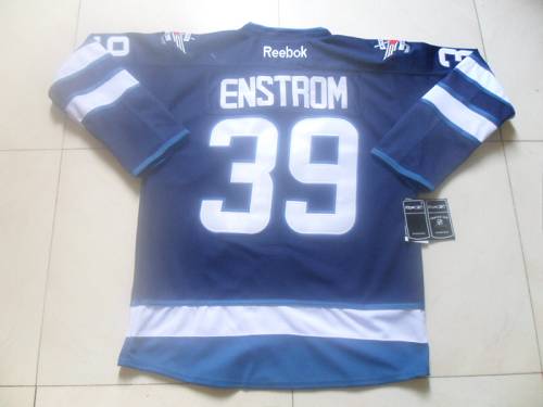 Jets #39 Tobias Enstrom Dark Blue Stitched NHL Jersey