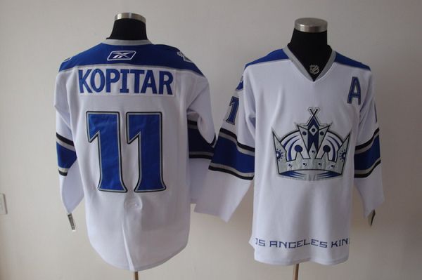 Kings #11 Anze Kopitar White Stitched NHL Jersey