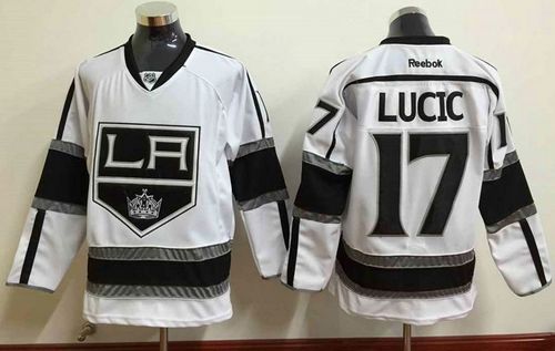 Kings #17 Milan Lucic White Stitched NHL Jersey