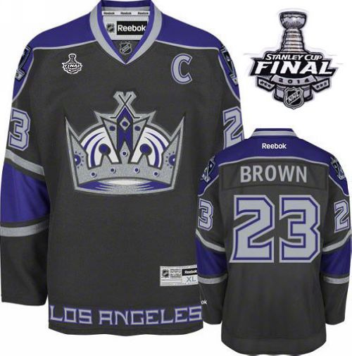 Kings #23 Dustin Brown Black Third 2014 Stanley Cup Finals Stitched NHL Jersey