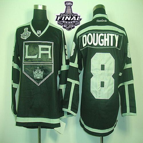 Kings #8 Drew Doughty Black Ice 2014 Stanley Cup Finals Stitched NHL Jersey