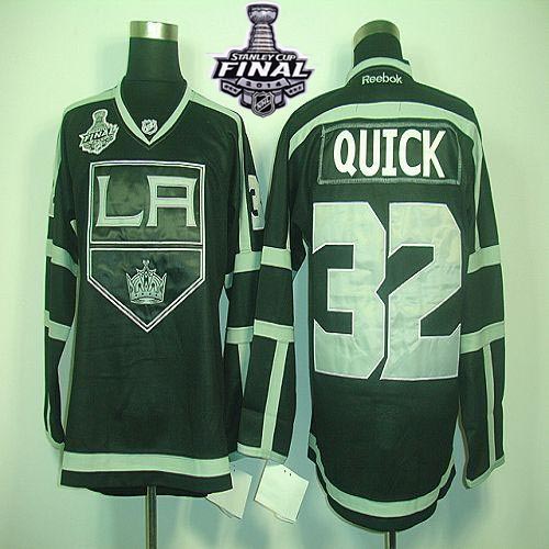 Kings #32 Jonathan Quick Black Ice 2014 Stanley Cup Finals Stitched NHL Jersey