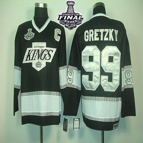 Kings #99 Wayne Gretzky Black CCM Throwback 2014 Stanley Cup Finals Stitched NHL Jersey