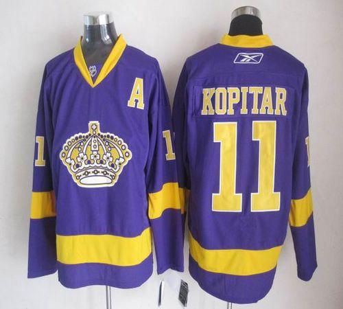 Kings #11 Anze Kopitar Purple Stitched NHL Jersey
