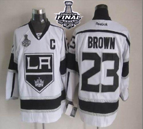 Kings #23 Dustin Brown White Road 2014 Stanley Cup Finals Stitched NHL Jersey
