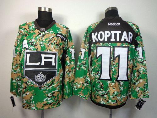 Kings #11 Anze Kopitar Camo Veterans Day Practice Stitched NHL Jersey