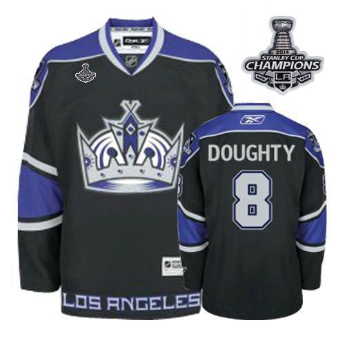 Kings #8 Drew Doughty Black Third 2014 Stanley Cup Champions Stitched NHL Jersey